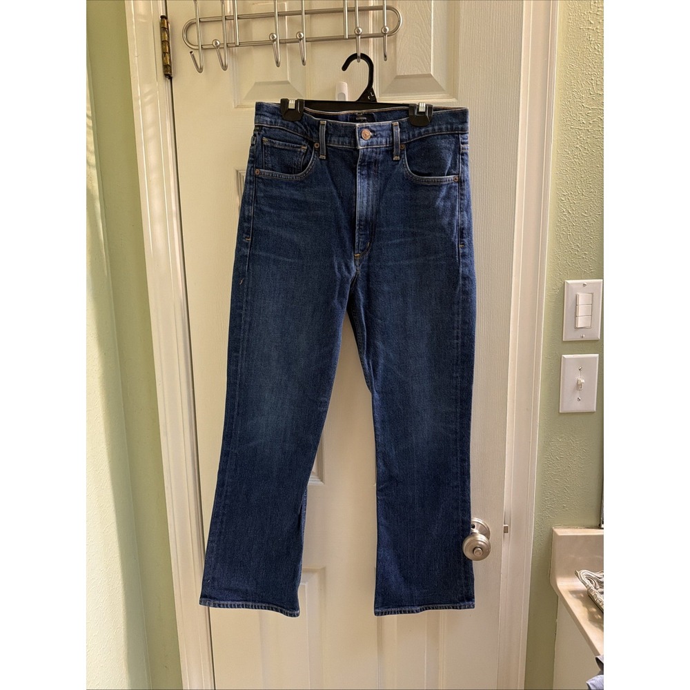 Citizens Of Humanity Estella High Rise Ankle Flare Jeans Sz 28 Dark Wash Denim